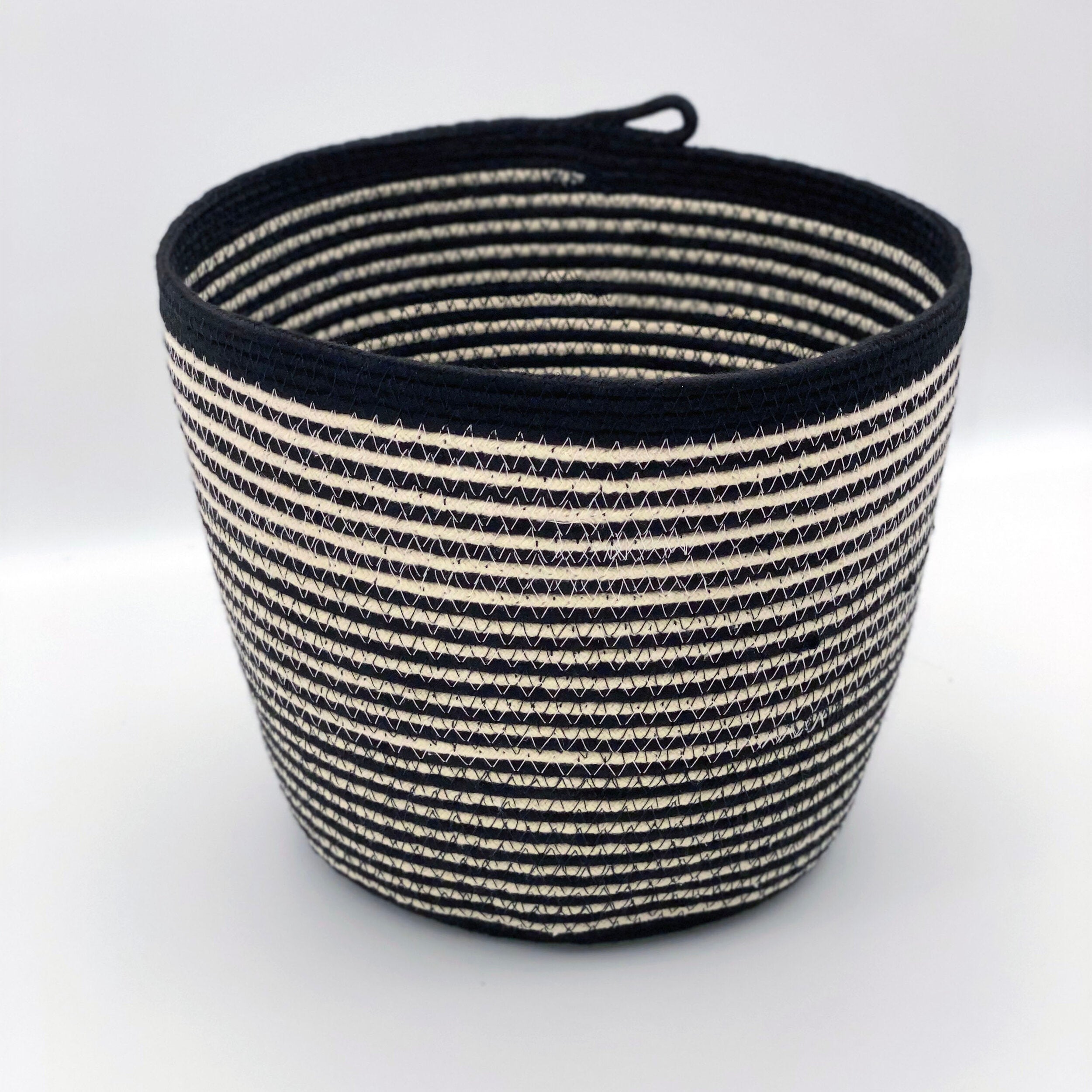 Bucket Planters - Black and White Stripe